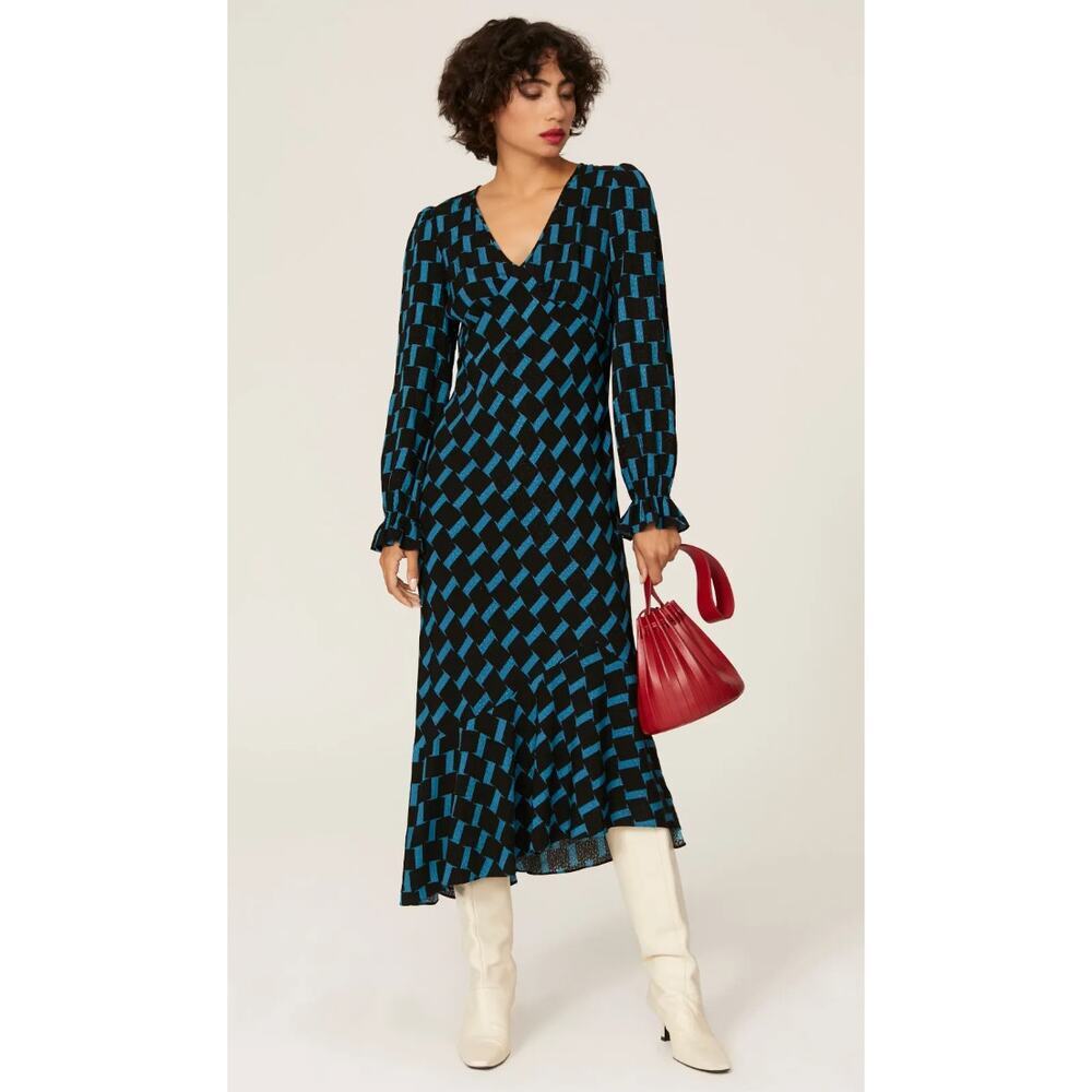 Diane von Furstenberg Manal Asymmetrical Midi Dress Size 4